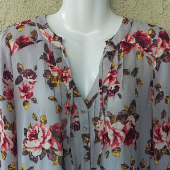 Vera Wang princess chiffon sheer floral blouse exc - Picture 6 of 8